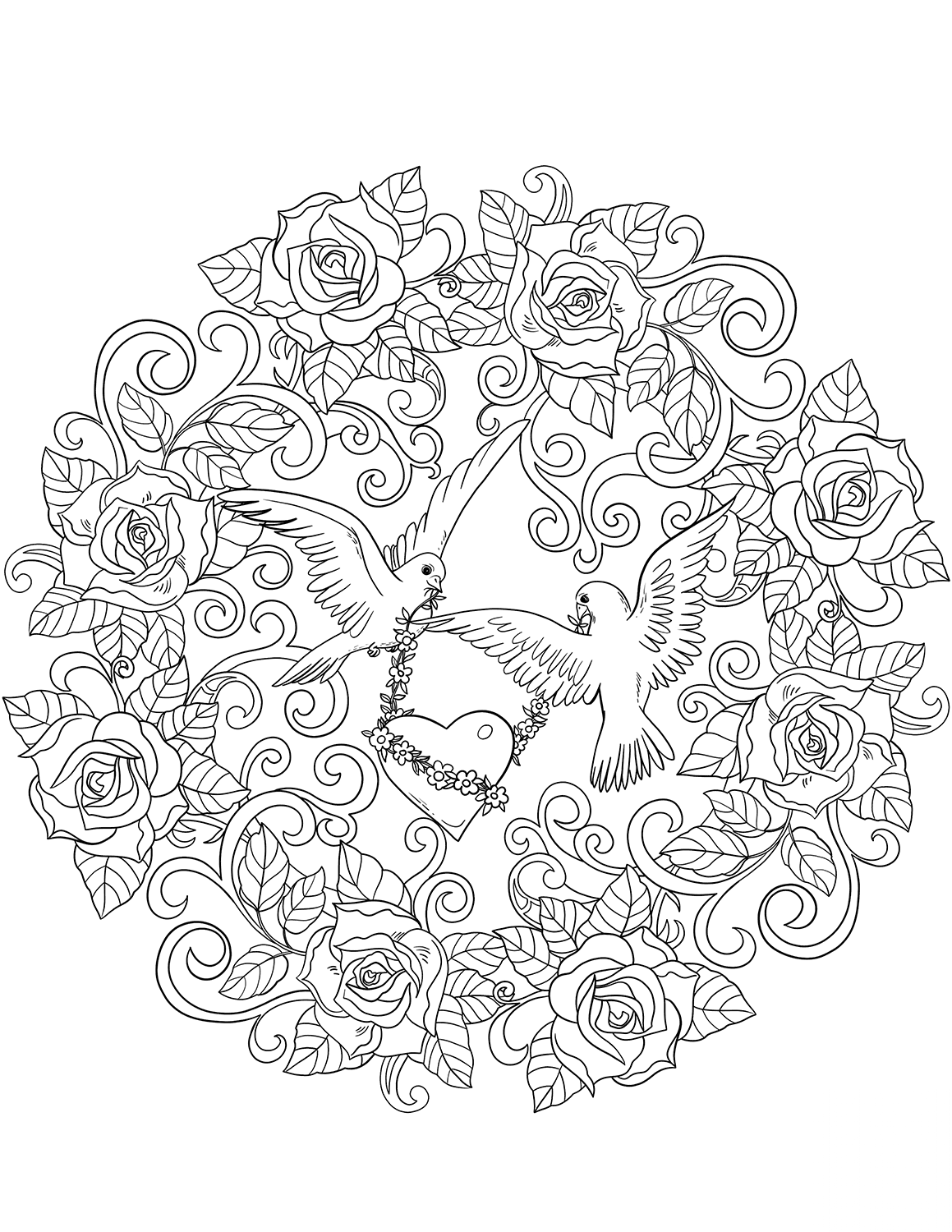 St. Valentine Mandala with Two...