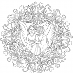 St. Valentine Mandala with Two Angels