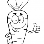 Winking Cartoon Carrot Character