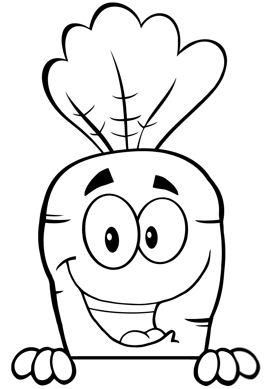 Cute Happy Cartoon Carrot Character