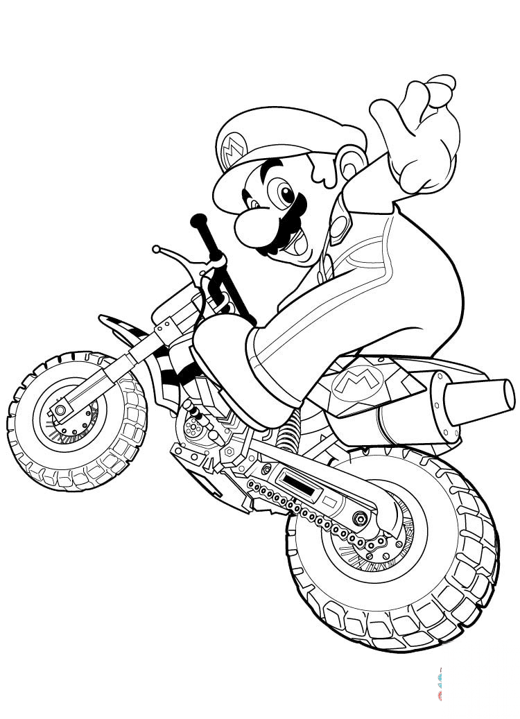 Mario Rides a Motorbike
