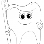 Cartoon Tooth and Toothbrush