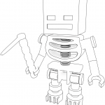 Minecraft Skeleton with Hoe