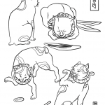 Four Cats in Different Poses by...