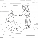 Peter got down out of the boat,...