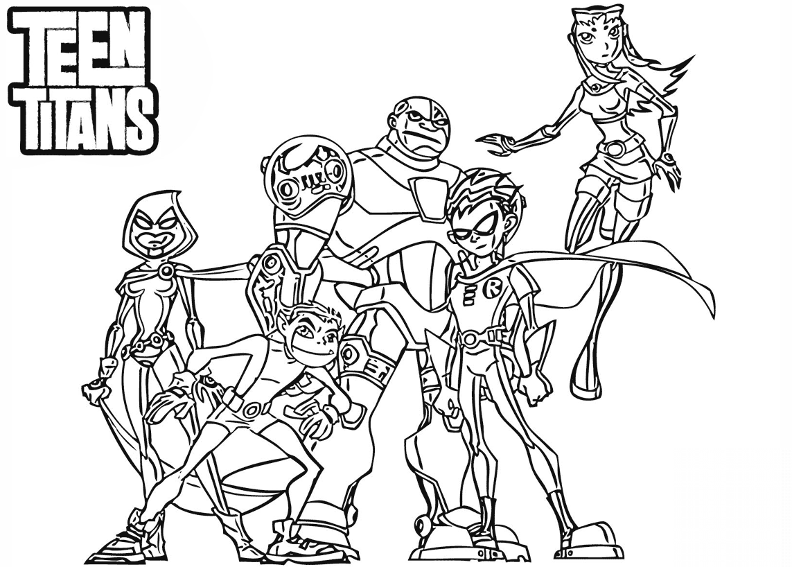 kolorowanka Młodzi Tytani