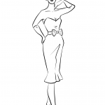 1950's Woman Wearing Cocktail Dress