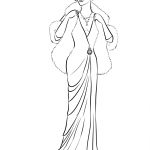 1930's Woman Wearing Long Dress and...