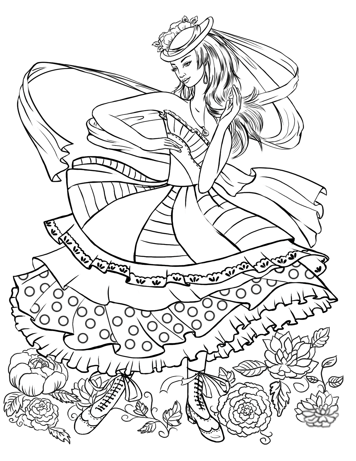 Girl Dancing in a Vintage Fashion...