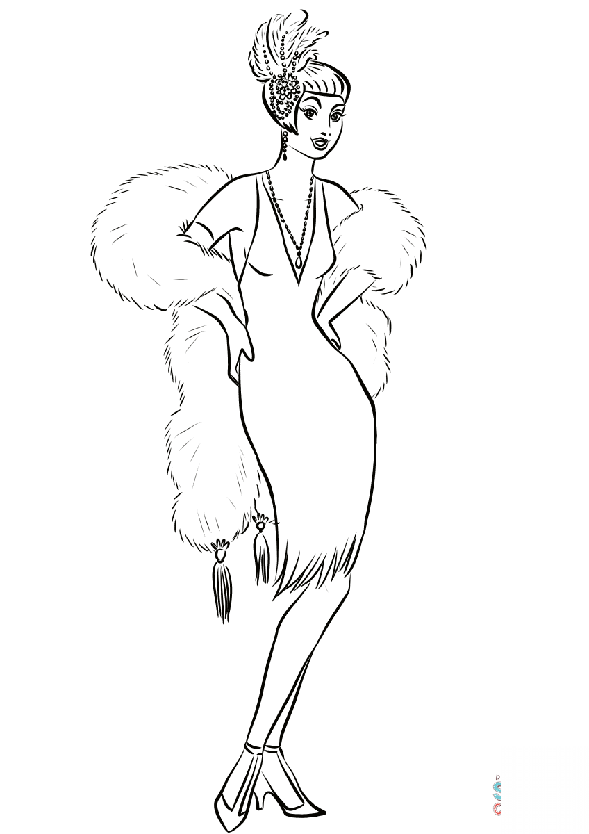 1930's Woman in Cocktail Dress and...