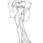 1930's Woman in Long Dress and Fur...