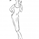 1950's Woman in Midi Dress