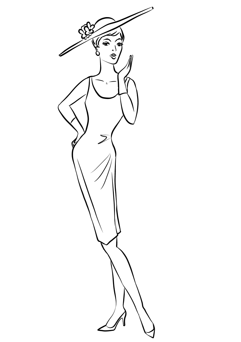 1950's Woman in Midi Dress