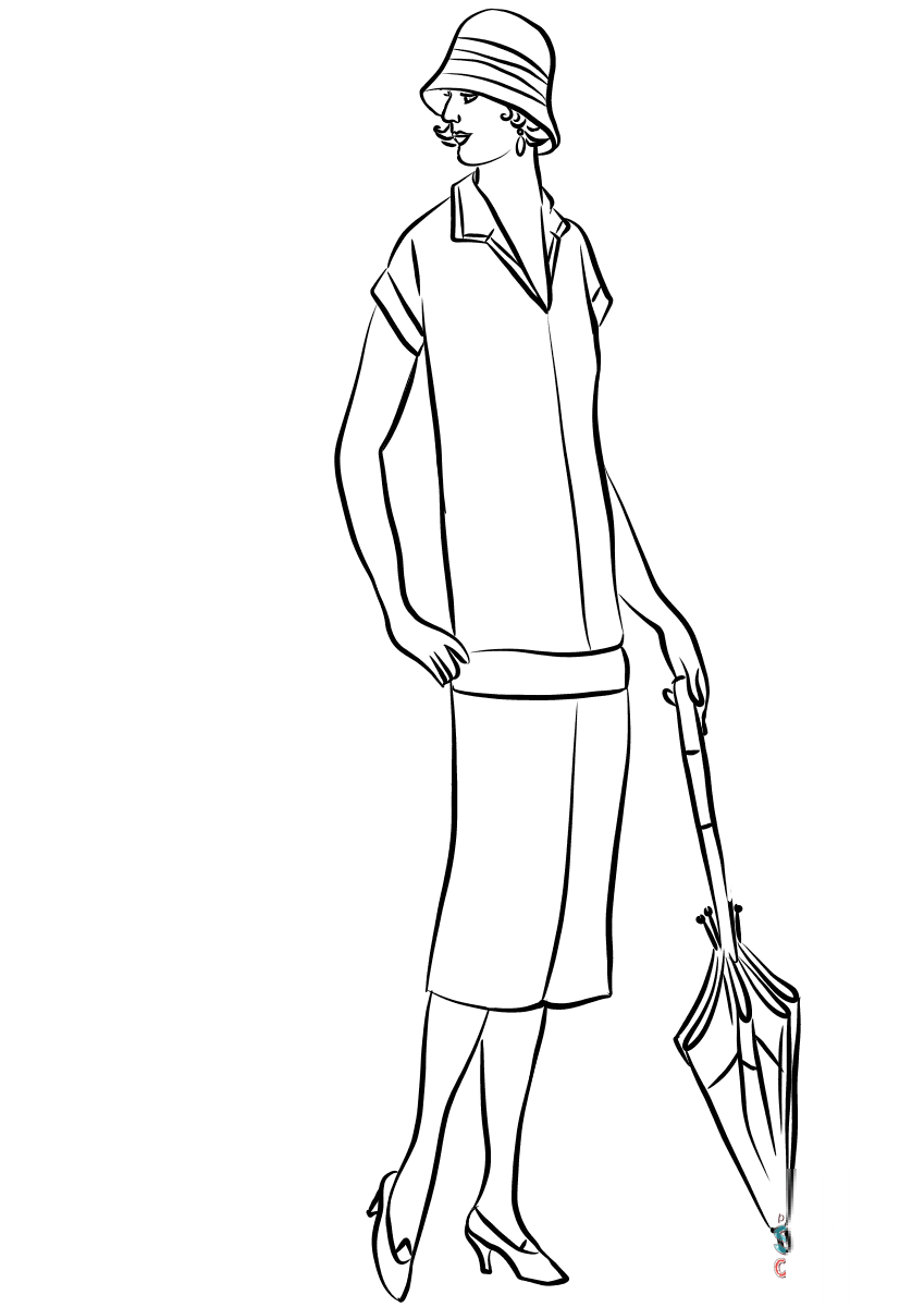 1920's Woman with Umbrella