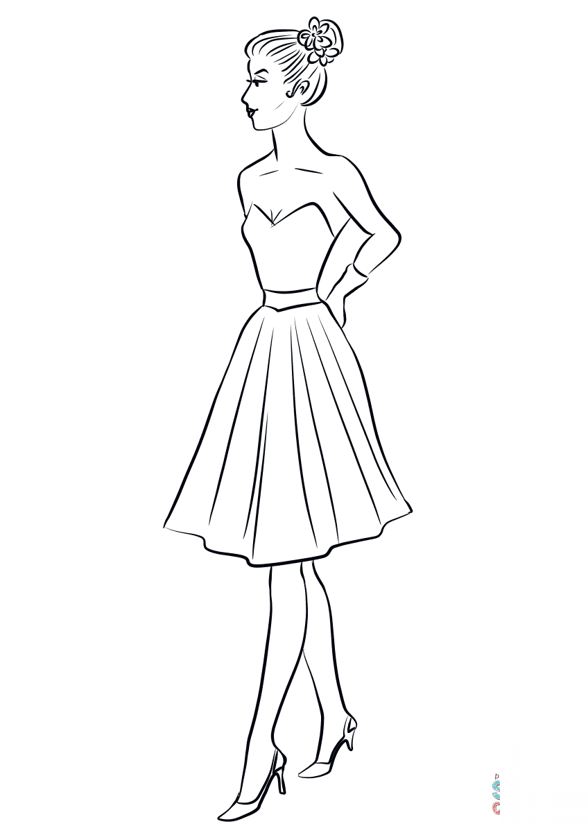 1950's Woman in Cocktail Dress