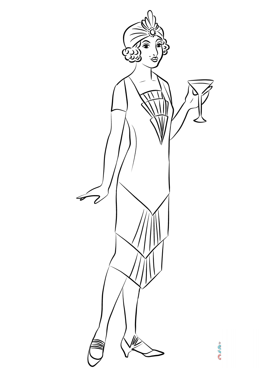 1920's Woman Wearing Cocktail Dress