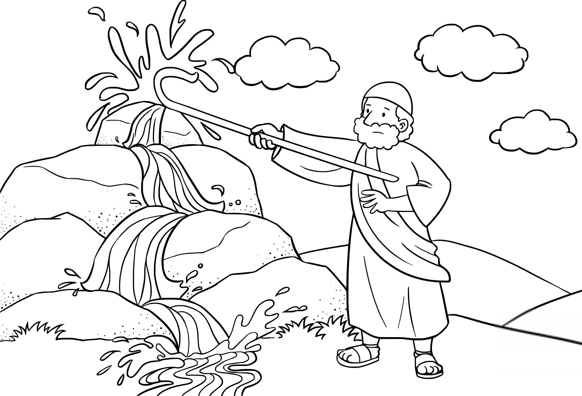 Moses Strikes the Rock with His Staff