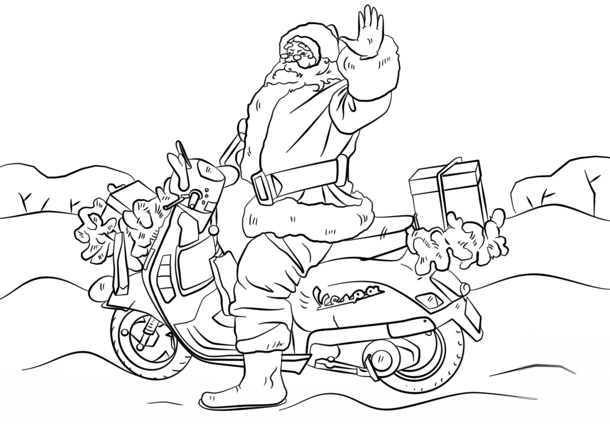 Santa on a Motorcycle