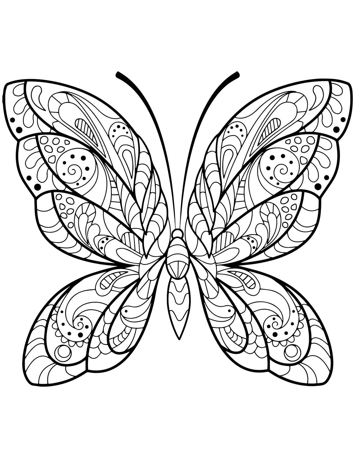 Detailed Butterfly Zentangle
