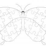 Butterfly with Jigsaw Puzzle Pattern