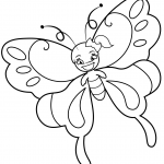 Cute Butterfly Girl with Ponytail
