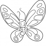 Cute Butterfly Boy Sticks out the...