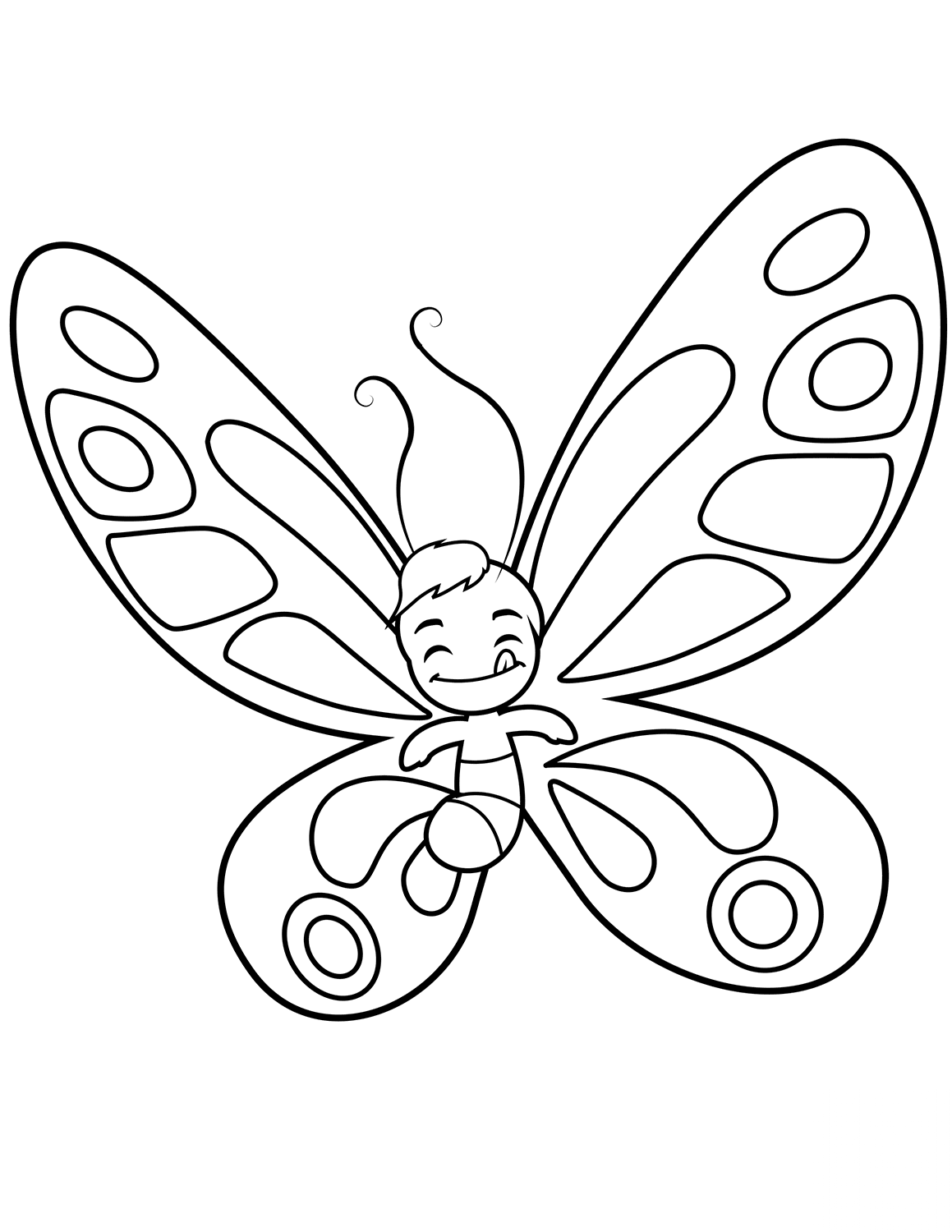 Cute Butterfly Boy Sticks out the...