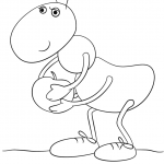 Cartoon Ant Holds a Cherry