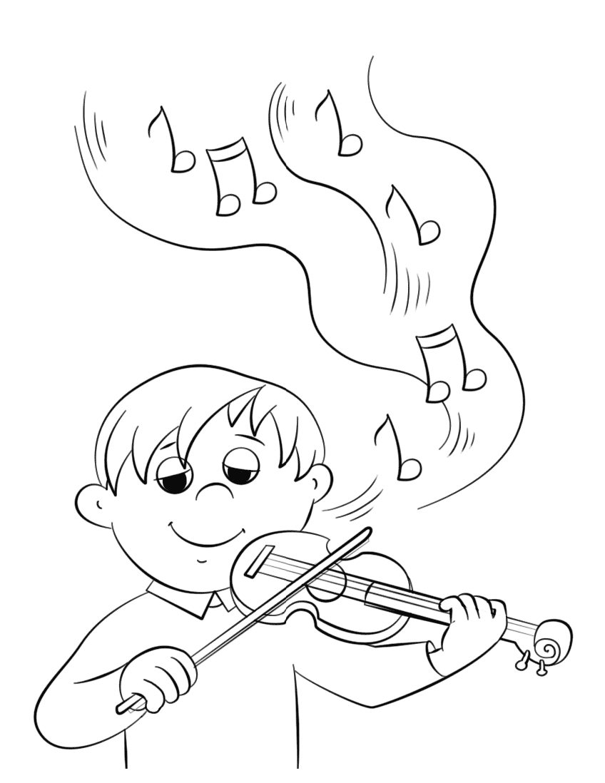 Cute Boy Playing Violin