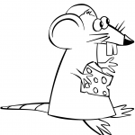 Cartoon Mouse with Cheese