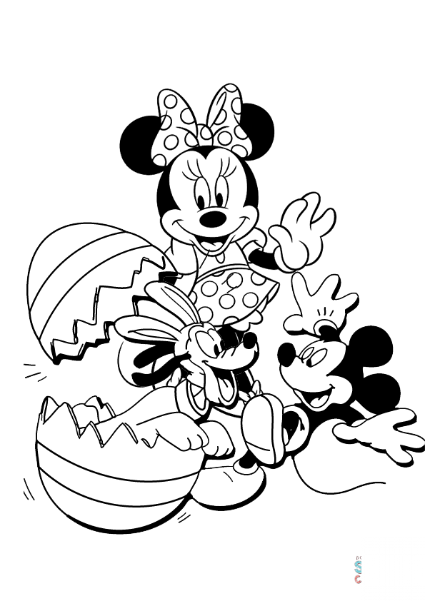 Minnie and Mickey Mouse with Pluto