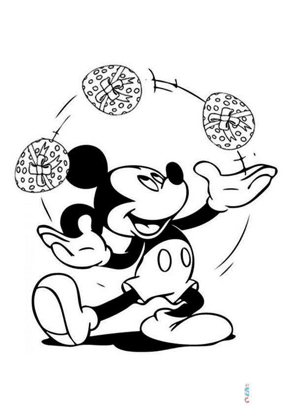 Mickey is Juggling Easter Eggs