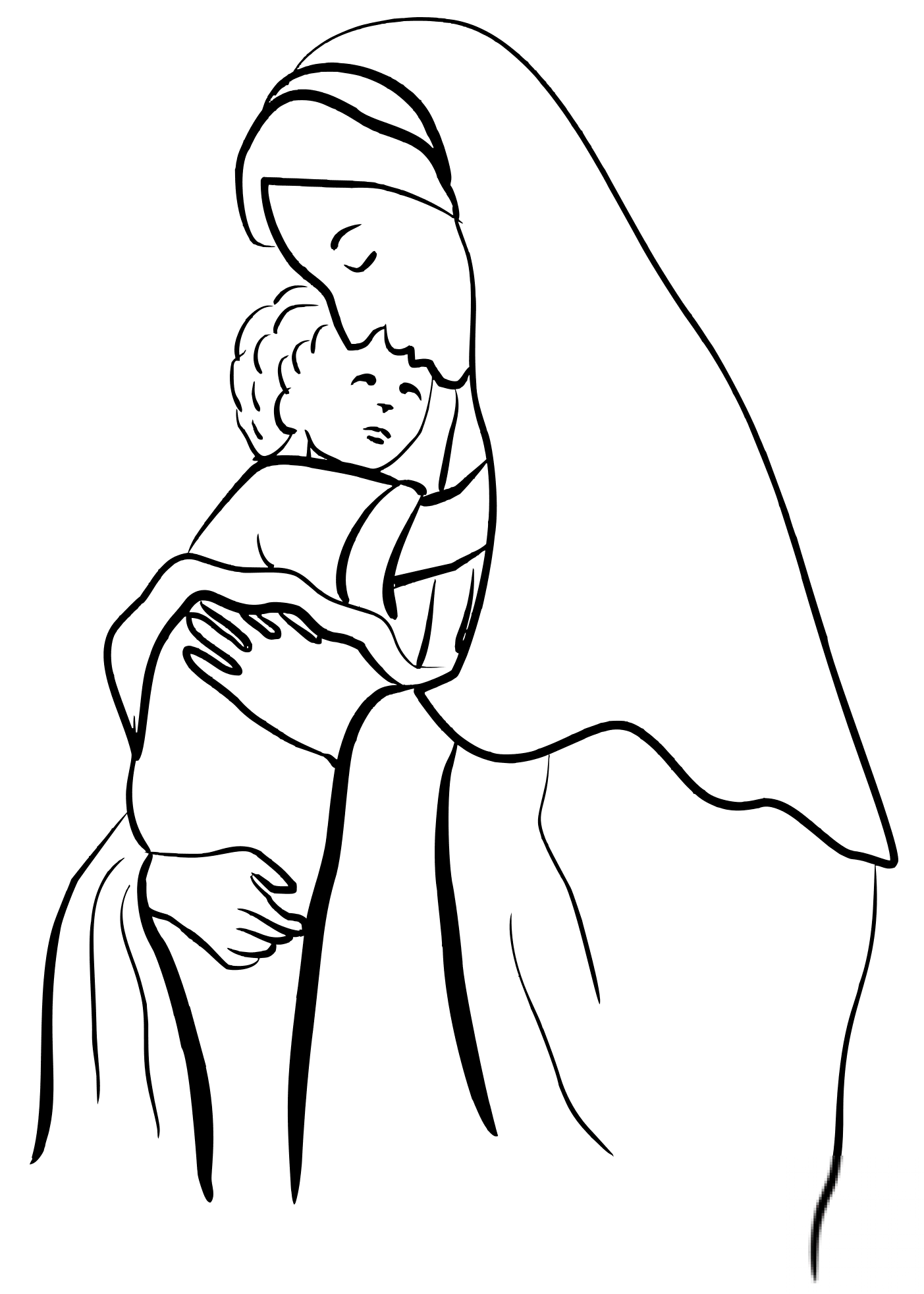Mother Mary Holding Child Jesus