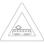 "Tram Crossing" Sign in the...