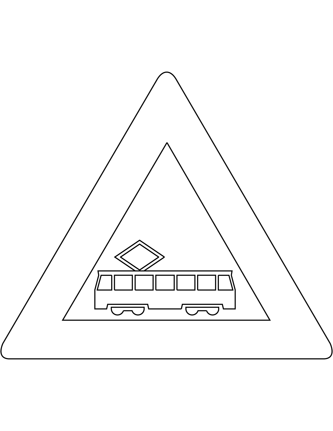 "Tram Crossing" Sign in the...