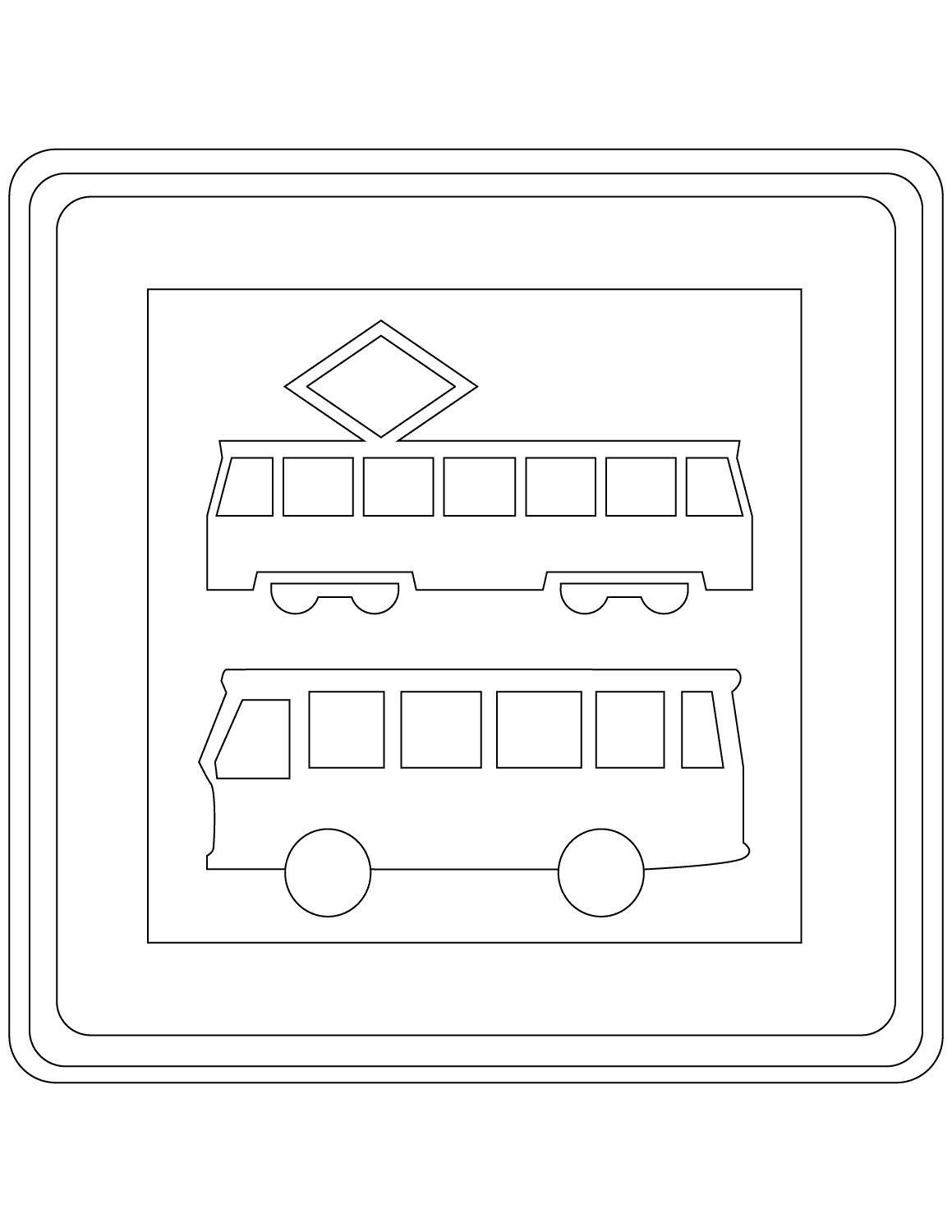 "Tram and Bus Stop" Sign in the...