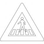 "Pedestrian Crossing Ahead" Sign in...