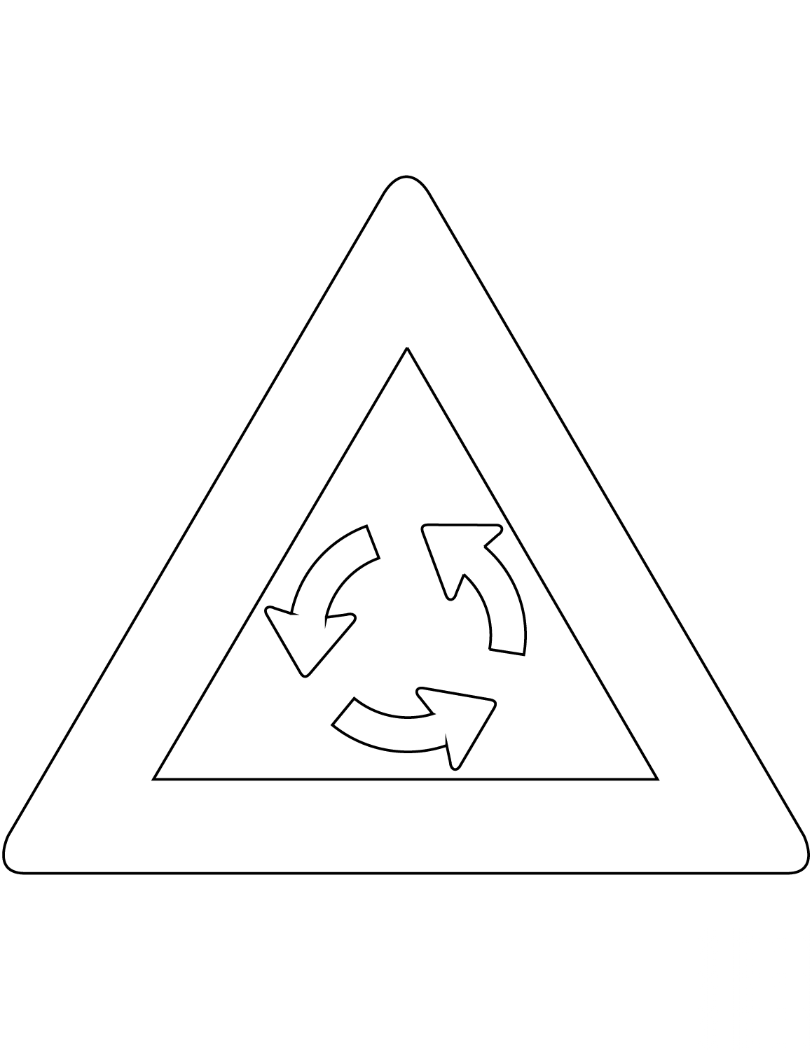 "Roundabout Ahead" Sign in the...