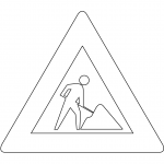 "Roadworks Ahead" Sign in the...