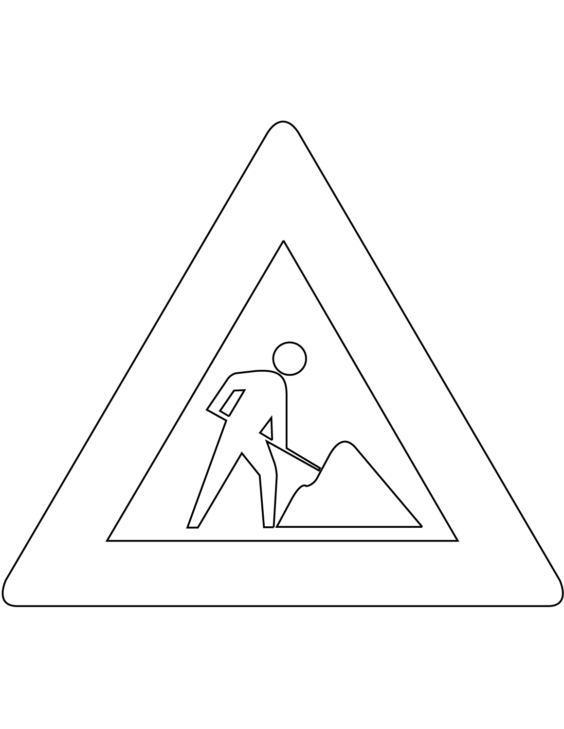 "Roadworks Ahead" Sign in the...