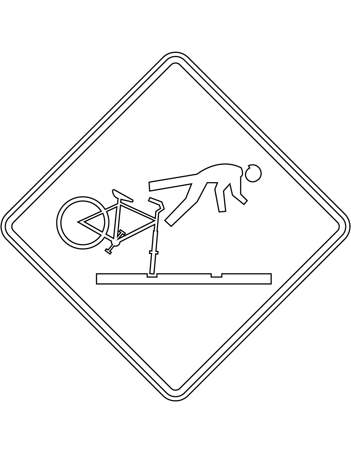 "Cyclists Take Care on Rail Tracks"...