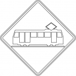 "Light Rail Crossing" Sign in New...