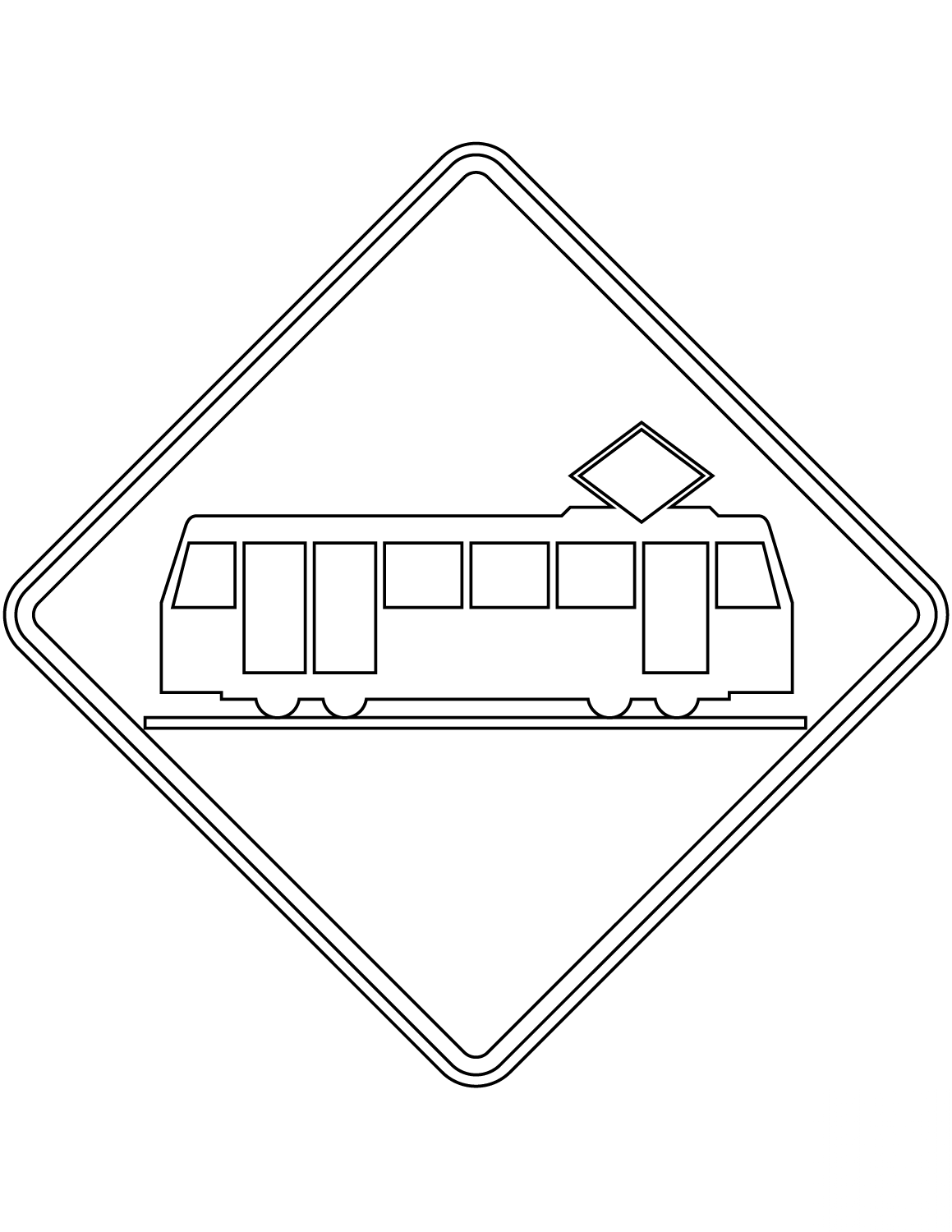 "Light Rail Crossing" Sign in New...