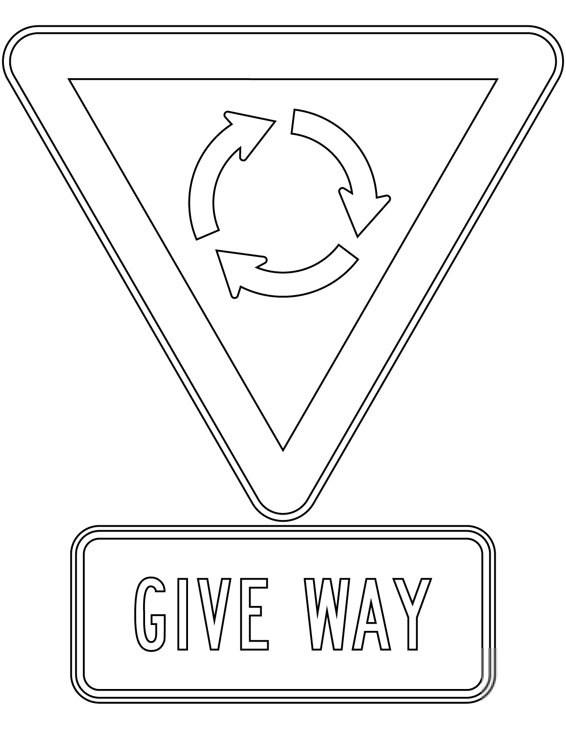 "Give Way with Roundabout" Sign in...