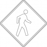 "Watch for Pedestrians Crossing"...