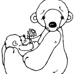 Niedźwiedź polarny z dzieciaczkiem