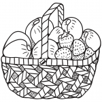 Zentangle Basket with Fruits