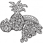 Zentangle Apple, Pineapple, Bananas...