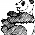 Siedząca panda wielka