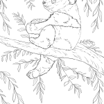 Malutka panda siedząca na drzewie